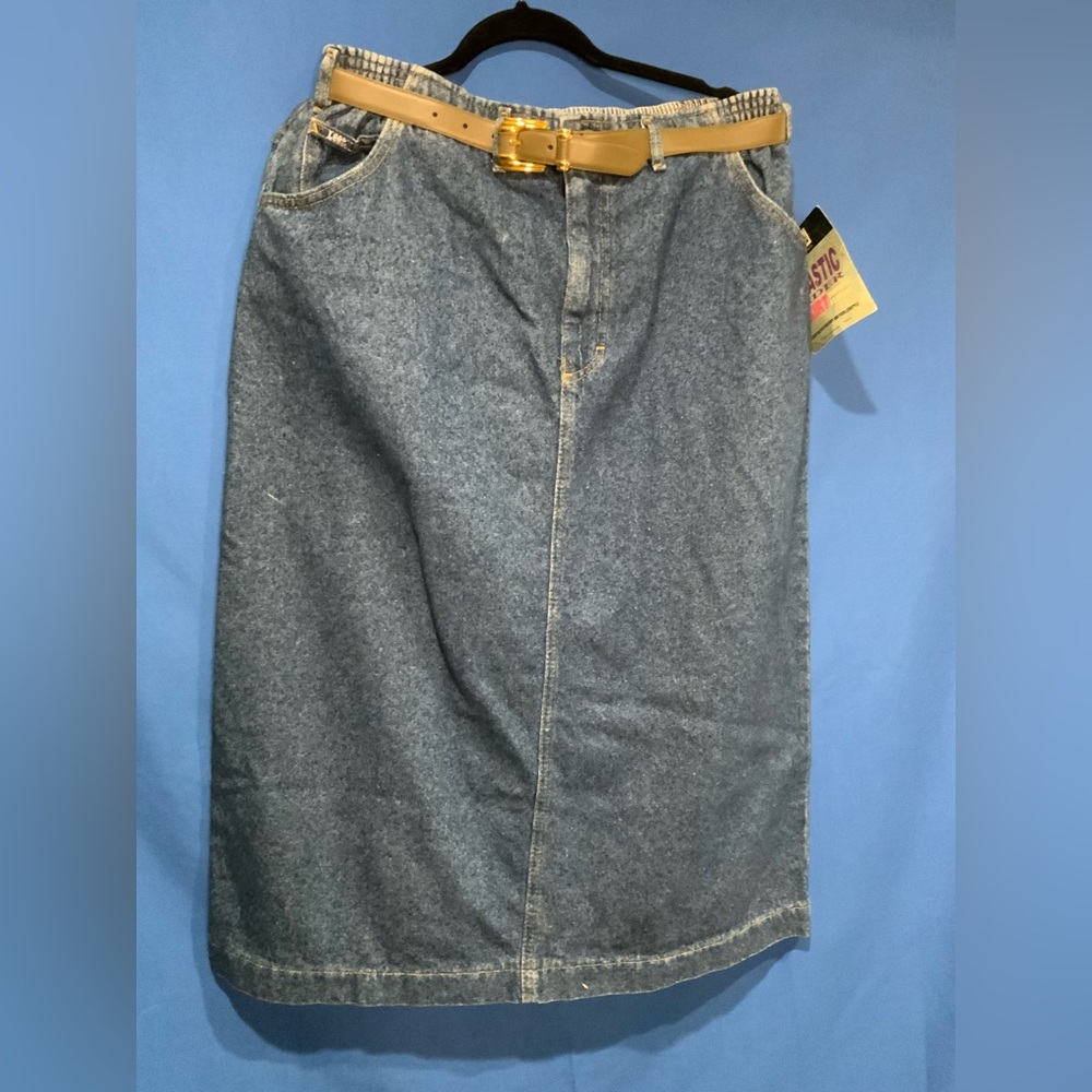 Vintage 1980s Lee Denim Skirt – Deadstock w/ Tags – High Waist Pencil Skirt